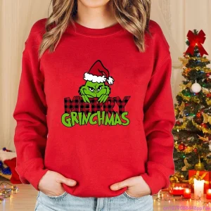 New Women's Fashion GRINCHMAS MERRY Sweatshirt Outdoor Long-Sleeve Christmas Apparel Women's Pullover Sweater