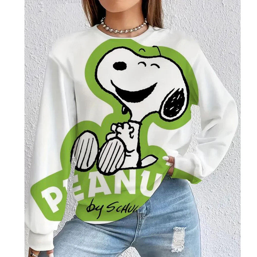 Christmas Women's Snoopy Fashion Girls' Long Sleeve Round Neck pullover Cute Pattern Christmas Hoodie Women's Autumn Winter - Image 3