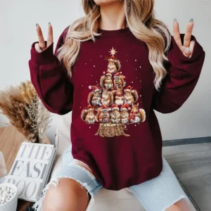 Merry Christmas A Ugly Squirrel Christmas Sweatshirt Person Gift Lover Crewneck Christmas Trees Keep Warm Matching Hoodies