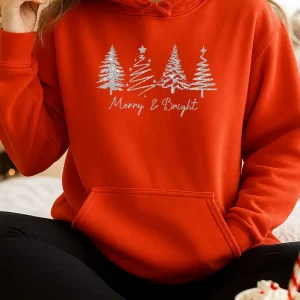 Merry Christmas Hoodie Nightmare Before Xmass Top Unisex Reindeer Snowman Snowflake Santa Claus Elf Festive Season Tree Fab 9